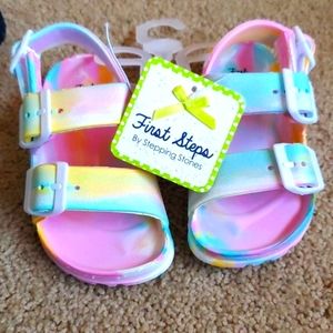 First Steps Rainbow Foam like size 7 toddler shoes.  Brand new with Tag